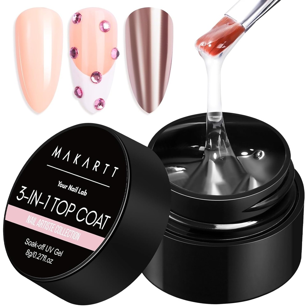 image:imageMakartt Base Coat Nail Polish 15ml  Extra Strong LongLasting Gel Base Coat amp Nail Glue for Small Nail Charms PressOn Nails UVLED Lamp Required Clear Foundation for Salon amp DIY Home UseHard Gel Top Coat