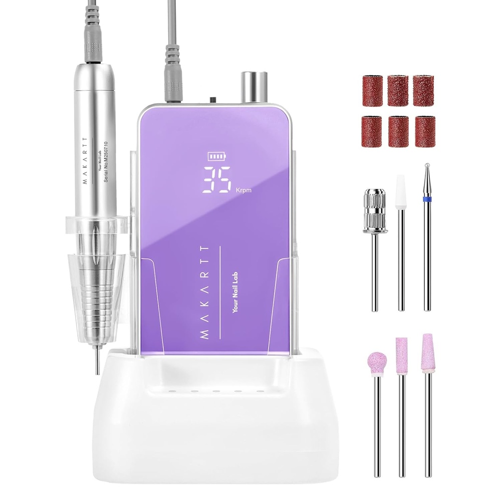 image:imageMakartt Cordless Nail Drill for Beginners Easy amp Safe Electric Nail File for Home DIY Low Vibration Quiet Control with LCD for Gel Removal Shaping amp Nail Care YEEYANNouvella Purple