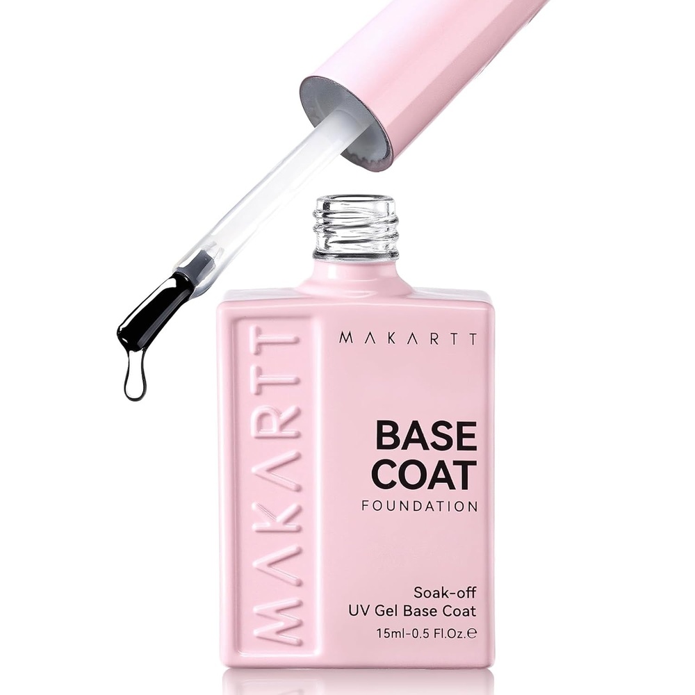 image:imageMakartt Gel Top and Base Coat Set 2 PCS 15ml No Wipe Upgrade DiamondShine LongLasting Base and Top Coat Gel Nail Polish Soak Off UV LED Lamp Needed Home DIY Gift WomenClear Base Coat 1 Pcs