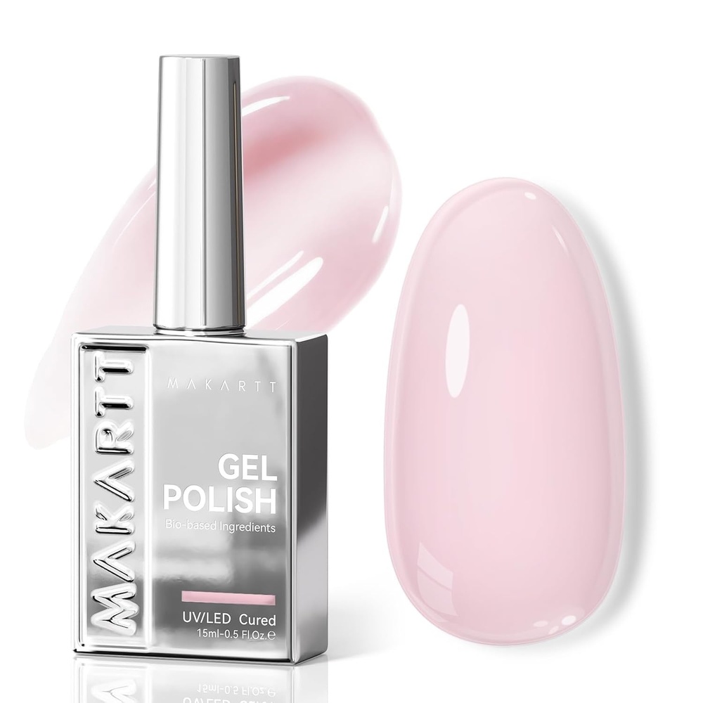 image:imageMakartt Jelly Bright Nude Gel Nail Polish 15ML HemaFree Neutral Nude Nail Polish Sheer Translucent Effect Soak Off UV LED Nail Art Manicure DIY Home Salon Gift for WomenHemafree Orchid Breath