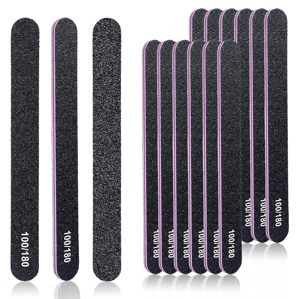 image:imageMakartt Nail File 100180 Grit Emery Boards for Nails 20 Pcs Black Professional Washable Filer Kit for Medium and Gentle Filing Manicure Tools
