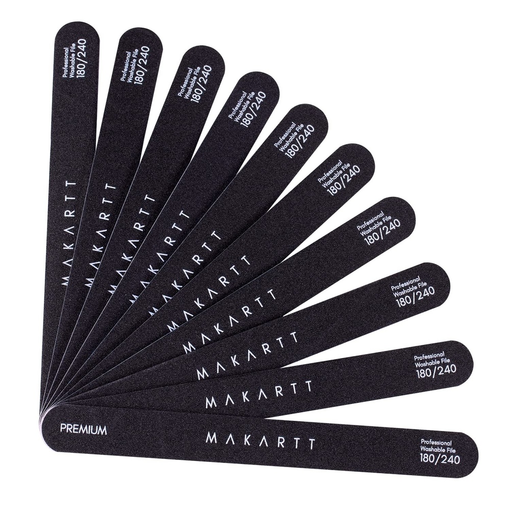 image:imageMakartt Nail File 100180 Grit Emery Boards for Nails Professional Washable Doubled Sides Filer Kit for Medium and Gentle Filing Manicure ToolsBlack2pcs Trial SetBlack  10 pcs  180240 Grit