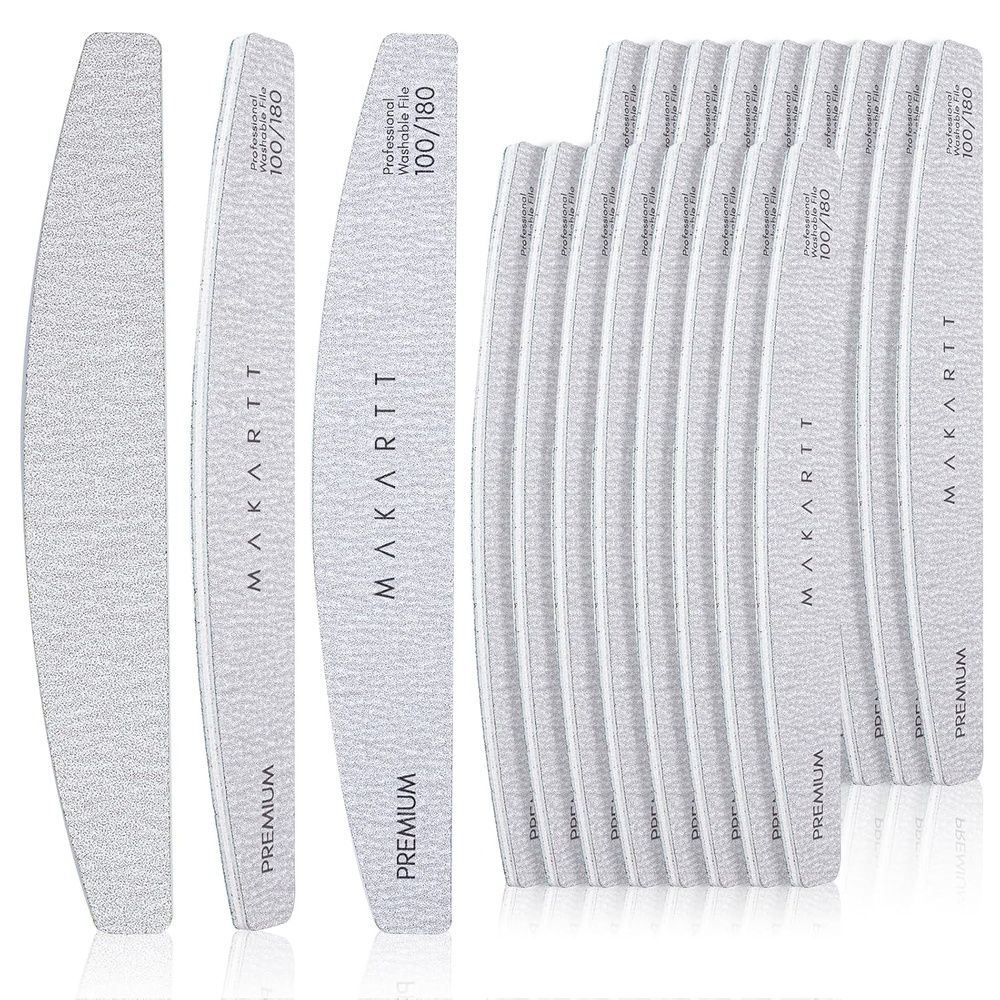 image:imageMakartt Nail File 8080 Grit Emery Boards for Nails 10pcs Professional Washable Doubled Sides Coarse Toenail Filer Heavy Duty for Acrylic and Extension Gel Removal Pedicure Manicure Tools20pcs100180Grit