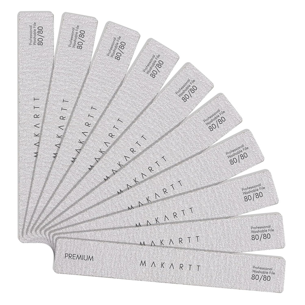image:imageMakartt Nail File 8080 Grit Emery Boards for Nails 10pcs Professional Washable Doubled Sides Coarse Toenail Filer Heavy Duty for Acrylic and Extension Gel Removal Pedicure Manicure Tools8080 Grit