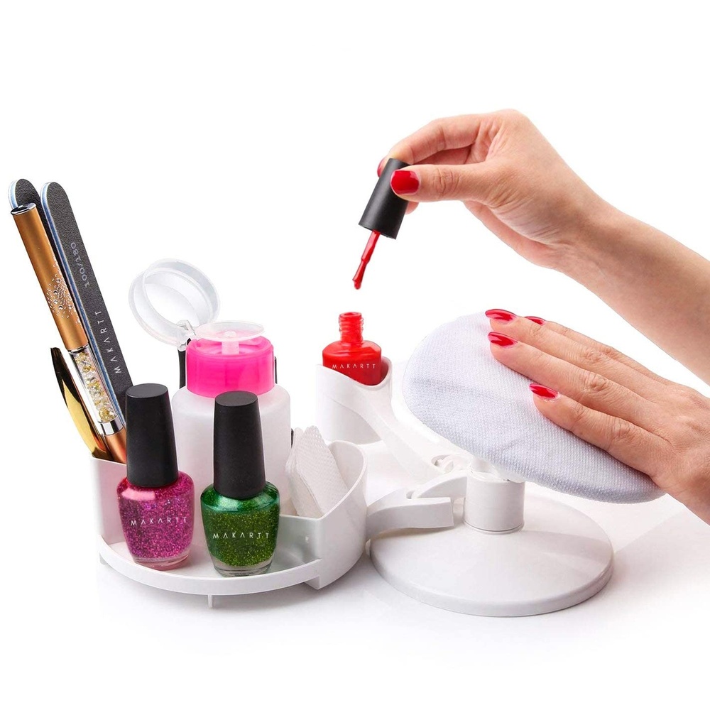 image:imageMakartt Nail Stand Hand Rest for Nails Manicure Supplies with Multi Angle amp Polish Trays Foot Station Supply for Salon Home DIY