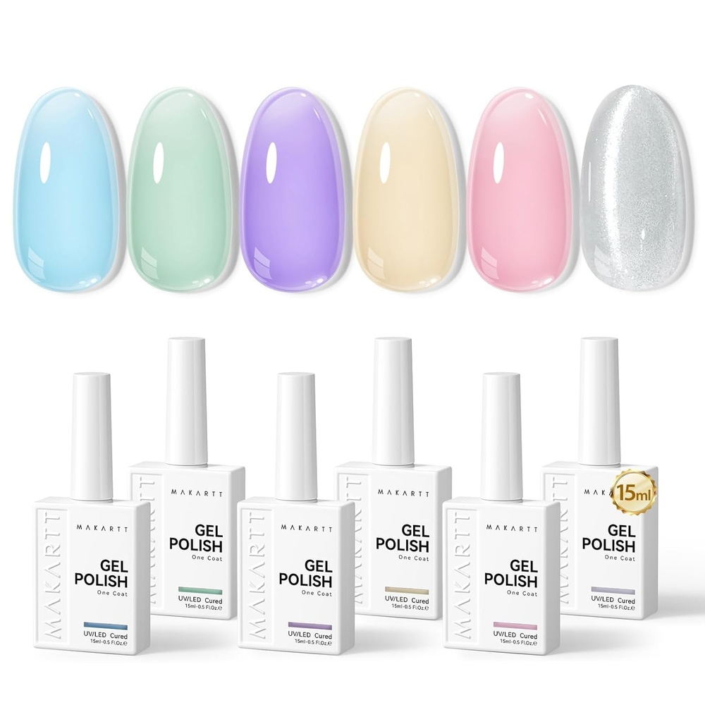 image:imageMakartt Pearl Gel Nail Polish Set 15ml One NDone 6 Colors Shimmer Mermaid Glitter UV Gel Polish Soak Off HighGloss SalonGrade Nail Art Manicure DIY Salon Home Nebula SpectrumCool Girl Mocktail