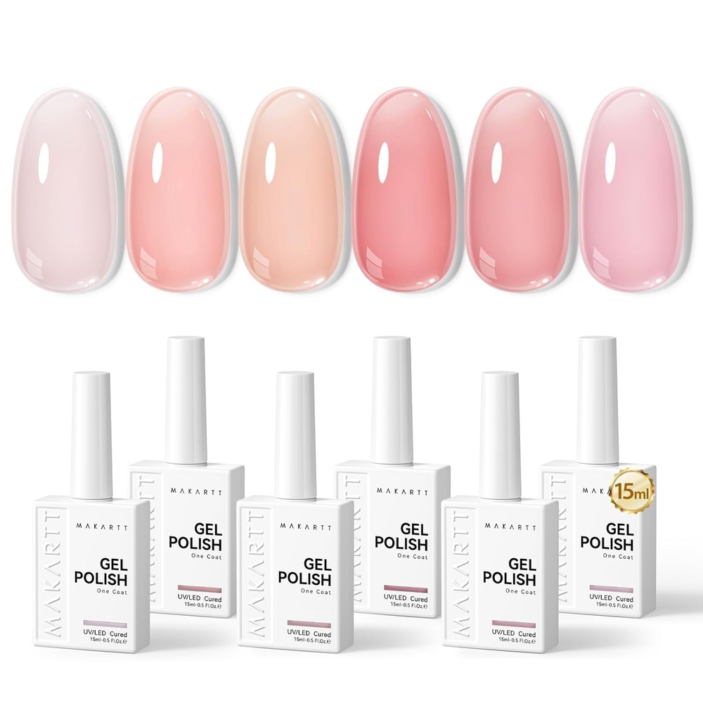 image:imageMakartt Pearl Gel Nail Polish Set 15ml One NDone 6 Colors Shimmer Mermaid Glitter UV Gel Polish Soak Off HighGloss SalonGrade Nail Art Manicure DIY Salon Home Nebula SpectrumEveryday Pink Glow