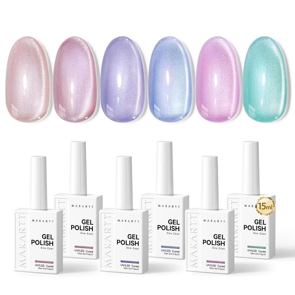 image:imageMakartt Pearl Gel Nail Polish Set 15ml One NDone 6 Colors Shimmer Mermaid Glitter UV Gel Polish Soak Off HighGloss SalonGrade Nail Art Manicure DIY Salon Home Nebula SpectrumInfinity Stones