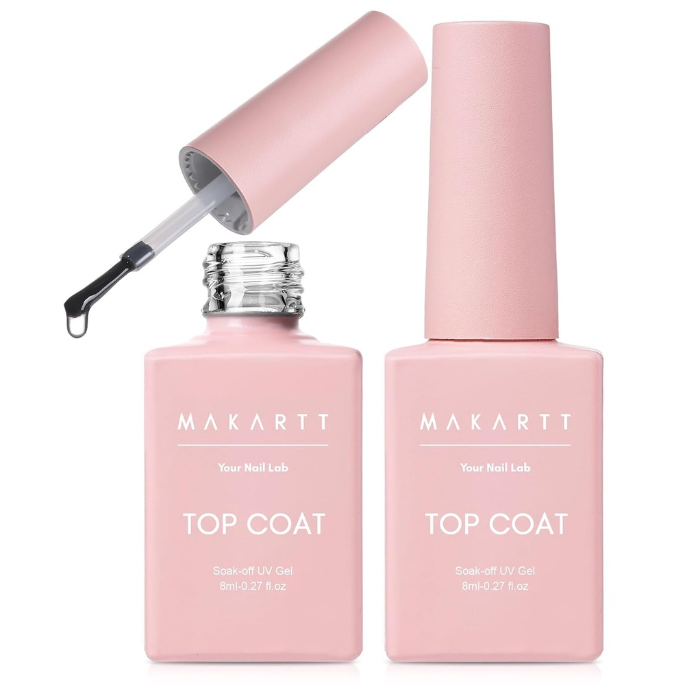 image:imageMakartt Rubber Base Gel Polish Natural Nude Fall Winter 8ML Soak Off UV LED Foundation Gel for Salon DIY Nail Art Designs HomeSunKissed SandsClear Gel Top Coat  2pcs  8ml
