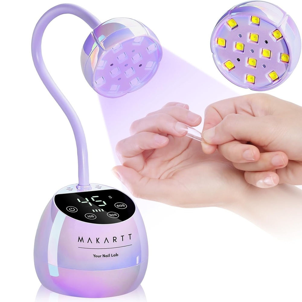 image:imageMakartt UV LED Nail Lamp Gooseneck UV Light for Gel Nails USB 39mWcm Cordless Flash Cure Lamp with 4 Times amp Auto Sensor Nail Dryer Fast Curing Nail Art Design for Salon Home DIY Glazed PurpleA04nail lampGlazed Purple