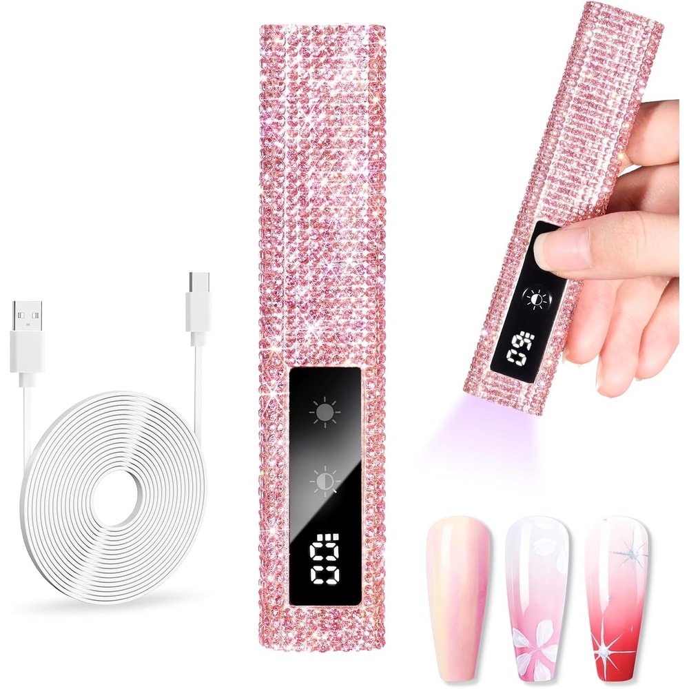 image:imageMakartt UV Nail Lamp Handheld Flash Cure Lamp with Painless Mode Rechargeable Portable Nail Light 800mAh with LCD Display amp 3 Timers for Home amp SalonWhiteA4Diamond