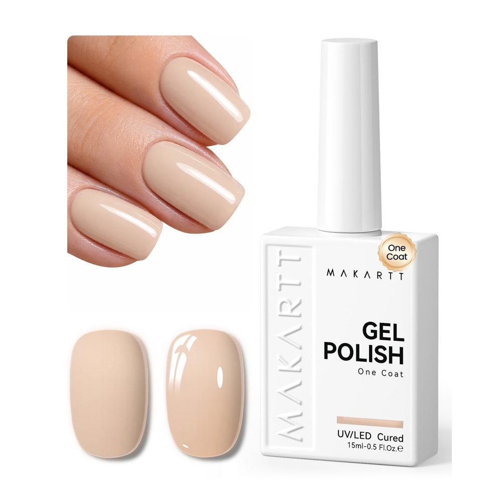 image:imageMakartt UltraPigmented Gel Nail Polish Nude 15ml Nude Gel Polish OneCoat Soak Off HighGloss Ceramic Shine SalonGrade UV Nail Gel Art Manicure DIY Salon Home Stay NeutralStay Neutral