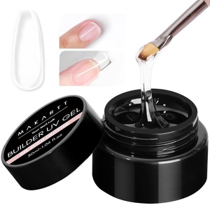 Makartt 3d Gel Nail Art Kit: All in One 3D Sculpting Builder DIY Kit Non-Stick-Hand Solid Gels UV LED Soak Off Gel Polish Painted Carving Molding Hard Gels Rhinestones Chrome Nail Art Salon Home(Clear Gel Builder)
