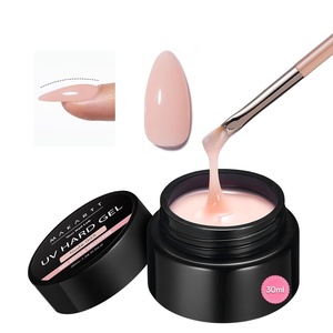 Makartt 3d Gel Nail Art Kit: All in One 3D Sculpting Builder DIY Kit Non-Stick-Hand Solid Gels UV LED Soak Off Gel Polish Painted Carving Molding Hard Gels Rhinestones Chrome Nail Art Salon Home(Nude Gel Builder)