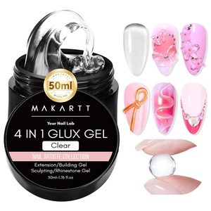 Makartt 3d Gel Nail Art Kit: All in One 3D Sculpting Builder DIY Kit Non-Stick-Hand Solid Gels UV LED Soak Off Gel Polish Painted Carving Molding Hard Gels Rhinestones Chrome Nail Art Salon Home(Clear 50g)