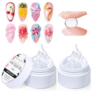 Makartt 3d Gel Nail Art Kit: All in One 3D Sculpting Builder DIY Kit Non-Stick-Hand Solid Gels UV LED Soak Off Gel Polish Painted Carving Molding Hard Gels Rhinestones Chrome Nail Art Salon Home(Clear 2pcs)