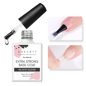 Makartt Base Coat Nail Polish 15ml – Extra Strong, Long-Lasting Gel Base Coat & Nail Glue for Small Nail Charms, Press-On Nails, UV/LED Lamp Required, Clear Foundation for Salon & DIY Home Use(Extra Strong Base Coat)