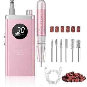 Makartt Cordless Nail Drill 30000RPM – Rechargeable Electric Nail File for Beginners & Pros Ready, Quiet 8H Efile Kit for Acrylic & Gel Removal, 48W Carbon Motor with LCD, Home & Beauty School, White(Purapedi Pink)