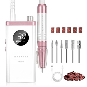 Makartt Cordless Nail Drill 30000RPM – Rechargeable Electric Nail File for Beginners & Pros Ready, Quiet 8H Efile Kit for Acrylic & Gel Removal, 48W Carbon Motor with LCD, Home & Beauty School, White(Purapedi White)