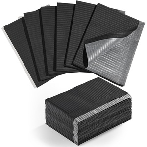 Makartt Disposable Nail Mats: 20 Pcs Foldable Nail Paper Towels for Table Acrylic Practice Sheet 3 Ply Waterproof Nail Art Table Mats Clean Pads for Salon Manicure Tattoo Pink(Black)