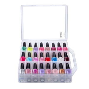 Makartt Gel Nail Polish Organizer, Clear Storage Case Holder for 60 Bottles, Large Compartment, Space-Saving, Travel Carry, Colors Display(Clear 48 bottles)