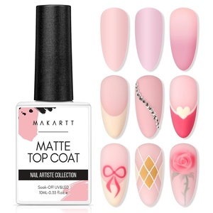 Makartt Gel Top Coat – 2 PCS No Wipe Top Coat Gel Nail Polish High Glossy Shine Finish Long Lasting, 10ML Clear Soak Off UV Nail Lamp, Salon Quality Art Design for Home Use Beauty Spring Gift(Matte Top Coat)