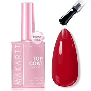 Makartt Gel Top Coat – 2 PCS No Wipe Top Coat Gel Nail Polish High Glossy Shine Finish Long Lasting, 10ML Clear Soak Off UV Nail Lamp, Salon Quality Art Design for Home Use Beauty Spring Gift(Hema-free Gel Top Coat 1 Pcs)
