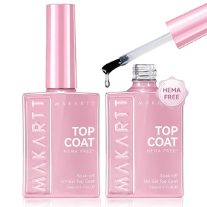 Makartt Gel Top Coat – 2 PCS No Wipe Top Coat Gel Nail Polish High Glossy Shine Finish Long Lasting, 10ML Clear Soak Off UV Nail Lamp, Salon Quality Art Design for Home Use Beauty Spring Gift(Hema-free Gel Top Coat 2 Pcs)
