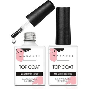 Makartt Gel Top Coat – 2 PCS No Wipe Top Coat Gel Nail Polish High Glossy Shine Finish Long Lasting, 10ML Clear Soak Off UV Nail Lamp, Salon Quality Art Design for Home Use Beauty Spring Gift(A1-Gel Top Coat (Pack of 2))