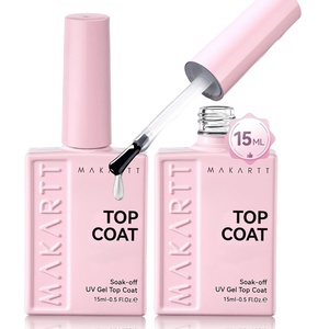 Makartt Gel Top and Base Coat Set: 2 PCS 15ml No Wipe Upgrade Diamond-Shine Long-Lasting Base and Top Coat Gel Nail Polish Soak Off UV LED Lamp Needed Home DIY Gift Women(Clear Top Coat 2 Pcs)