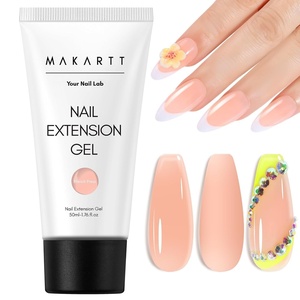 Makartt Hema-Free Poly Nail Gel Light Pink,50ML Builder for Extension, Strengthener, Hard Gels for Nails, Beauty Gift Trendy Manicure Design Salon DIY at Home(French Press)