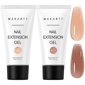 Makartt Hema-Free Poly Nail Gel Light Pink,50ML Builder for Extension, Strengthener, Hard Gels for Nails, Beauty Gift Trendy Manicure Design Salon DIY at Home(Brown and Nude)