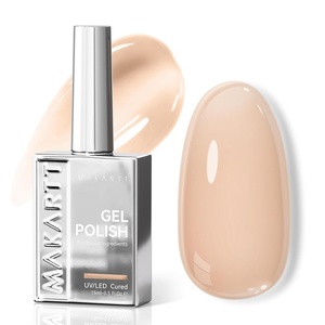 Makartt Jelly Bright Nude Gel Nail Polish: 15ML Hema-Free Neutral Nude Nail Polish Sheer Translucent Effect Soak Off UV LED Nail Art Manicure DIY Home Salon Gift for Women(Hema-free Porcelain Calm)