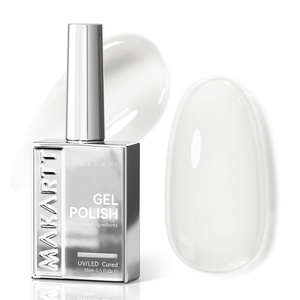 Makartt Jelly Bright Nude Gel Nail Polish: 15ML Hema-Free Neutral Nude Nail Polish Sheer Translucent Effect Soak Off UV LED Nail Art Manicure DIY Home Salon Gift for Women(Hema-free White Tea Veil)