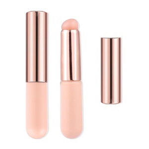 Makartt Nail Brush – 2pcs Reusable Chrome Powder Applicator, Pink Art Pen Silicone Brushes For Pat Ombre Gel and French Nails, Lipstick, Concealer, Eyeshadow