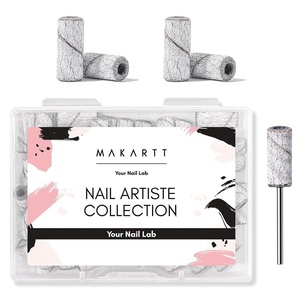 Makartt Nail Drill Bits Sanding Bands – for Nail Drill 100 Pcs 4 Color Coarse Fine 80/120/180/240 Grit File Small Sanding Band with 3.1mm Mini Mandrel Nail Bit Set for Acrylic Nails Gel(White)