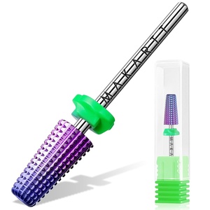 Makartt Nail Drill Bits:10Pcs Dimond Sanding Bit Sets for Nail Drill E-File,Upgraded Cuticle Cleaner Nail Bit Kit Tool Bits for Acrylic Nail Art Tools Nails Manicure Nail Prep,Nail Salon Home DIY Use(5 in 1 Nail Drill Bit Purple)