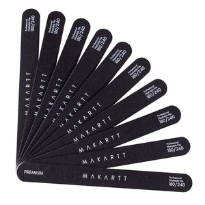 Makartt Nail File, 100/180 Grit Emery Boards for Nails, Professional Washable Doubled Sides Filer Kit for Medium and Gentle Filing Manicure Tools(Black-2pcs Trial Set)(Black – 10 pcs – 180/240 Grit)
