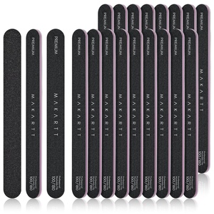 Makartt Nail File, 100/180 Grit Emery Boards for Nails, Professional Washable Doubled Sides Filer Kit for Medium and Gentle Filing Manicure Tools(Black-2pcs Trial Set)(Black-20pcs 100 180 Grit)