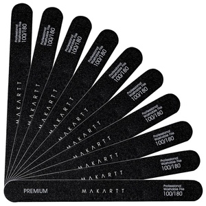 Makartt Nail File, 100/180 Grit Emery Boards for Nails, Professional Washable Doubled Sides Filer Kit for Medium and Gentle Filing Manicure Tools(Black-2pcs Trial Set)(Black – 10 pcs – 100/180 Grit)