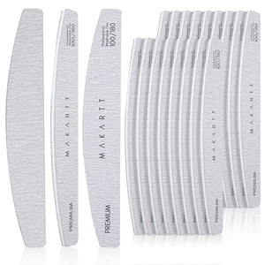 Makartt Nail File: 80/80 Grit Emery Boards for Nails, 10pcs Professional Washable Doubled Sides Coarse Toenail Filer Heavy Duty for Acrylic and Extension Gel Removal, Pedicure Manicure Tools(20pcs-100/180Grit)