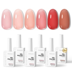 Makartt Pearl Gel Nail Polish Set 15ml One N’Done 6 Colors Shimmer Mermaid Glitter UV Gel Polish Soak Off High-Gloss, Salon-Grade Nail Art Manicure DIY Salon Home – Nebula Spectrum(Warm Rose)