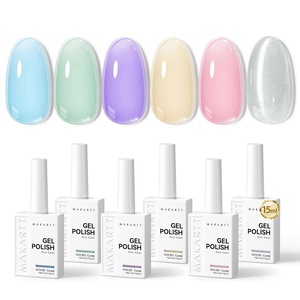 Makartt Pearl Gel Nail Polish Set 15ml One N’Done 6 Colors Shimmer Mermaid Glitter UV Gel Polish Soak Off High-Gloss, Salon-Grade Nail Art Manicure DIY Salon Home – Nebula Spectrum(Cool Girl Mocktail)