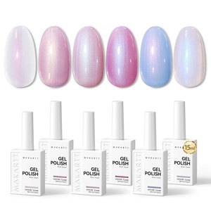 Makartt Pearl Gel Nail Polish Set 15ml One N’Done 6 Colors Shimmer Mermaid Glitter UV Gel Polish Soak Off High-Gloss, Salon-Grade Nail Art Manicure DIY Salon Home – Nebula Spectrum(Nebula Spectrum)