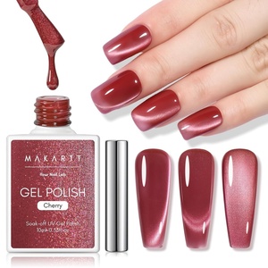 Makartt Pearl Gel Nail Polish Set 15ml One N’Done 6 Colors Shimmer Mermaid Glitter UV Gel Polish Soak Off High-Gloss, Salon-Grade Nail Art Manicure DIY Salon Home – Nebula Spectrum(Cherry)