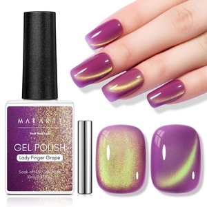 Makartt Pearl Gel Nail Polish Set 15ml One N’Done 6 Colors Shimmer Mermaid Glitter UV Gel Polish Soak Off High-Gloss, Salon-Grade Nail Art Manicure DIY Salon Home – Nebula Spectrum(Lady Finger Grape)