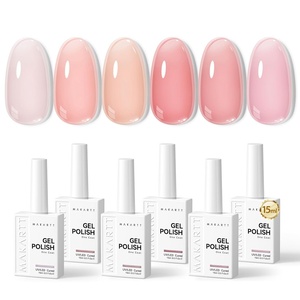 Makartt Pearl Gel Nail Polish Set 15ml One N’Done 6 Colors Shimmer Mermaid Glitter UV Gel Polish Soak Off High-Gloss, Salon-Grade Nail Art Manicure DIY Salon Home – Nebula Spectrum(Everyday Pink Glow)