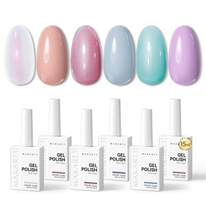 Makartt Pearl Gel Nail Polish Set 15ml One N’Done 6 Colors Shimmer Mermaid Glitter UV Gel Polish Soak Off High-Gloss, Salon-Grade Nail Art Manicure DIY Salon Home – Nebula Spectrum(Spring in Bergen)
