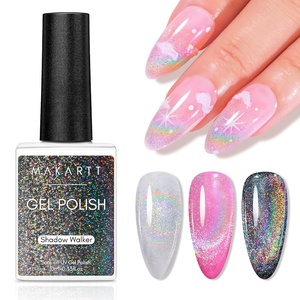 Makartt Rainbow Cat Eye Gel Nail Polish: Glitter Universal 9D Holographic Sparkly Soak Off Gel UV/LED Manicure with Magnet Stick for Nail Art Designs 10ml(Shadow Walker)