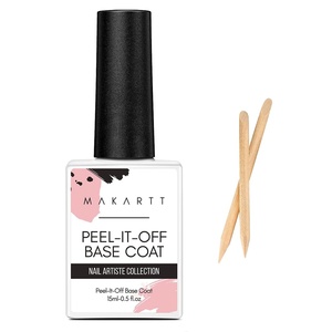 Makartt Rubber Base Gel Polish: Natural Nude Fall Winter 8ML Soak Off UV LED Foundation Gel for Salon DIY Nail Art Designs Home(Sun-Kissed Sands)(Clear Peel Off Gel Base Coat  15ml)